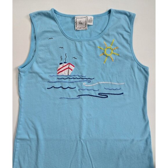 Michael Simon Lite Women's Maxi Dress Cruise Ship Embroidery Size PL - Picture 3 of 12